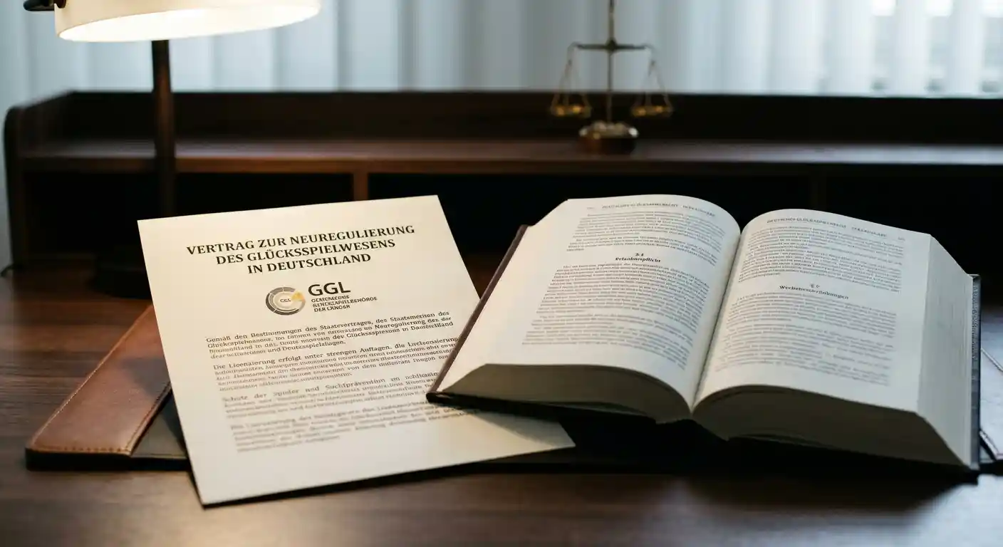 GGL-Lizenz und GlüStV 2026 Symbolik mit Waage