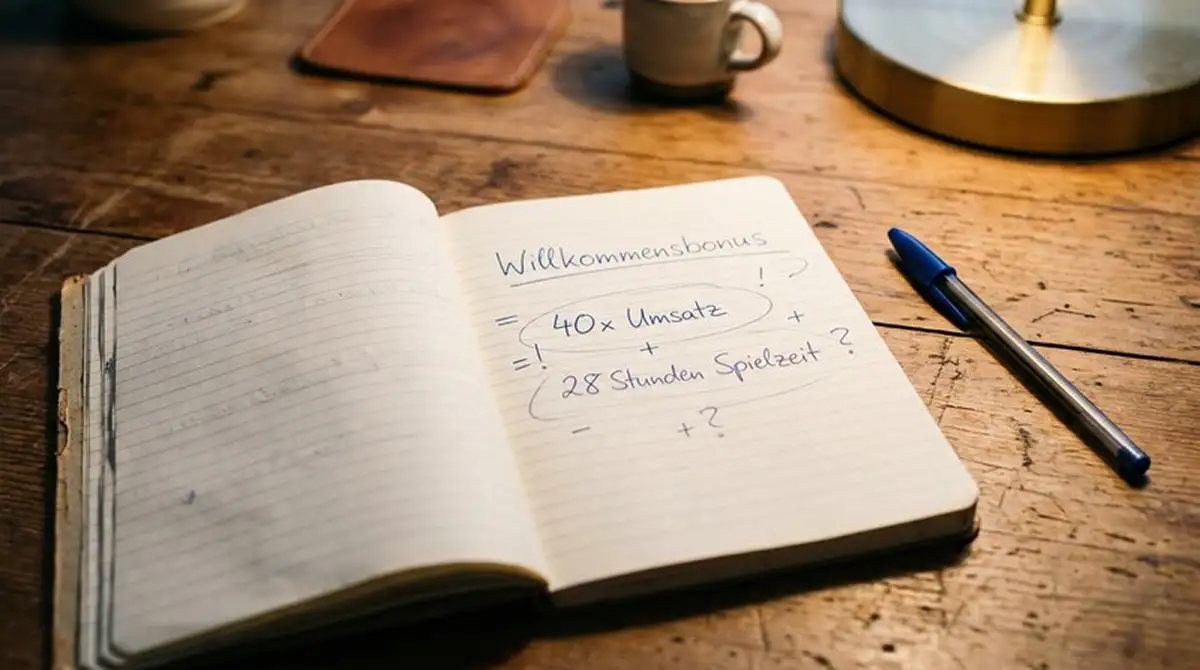 Online-Casino-Bonus Struktur, Willkommenspaket mit Umsatzfaktor und Spielzeit-Berechnung