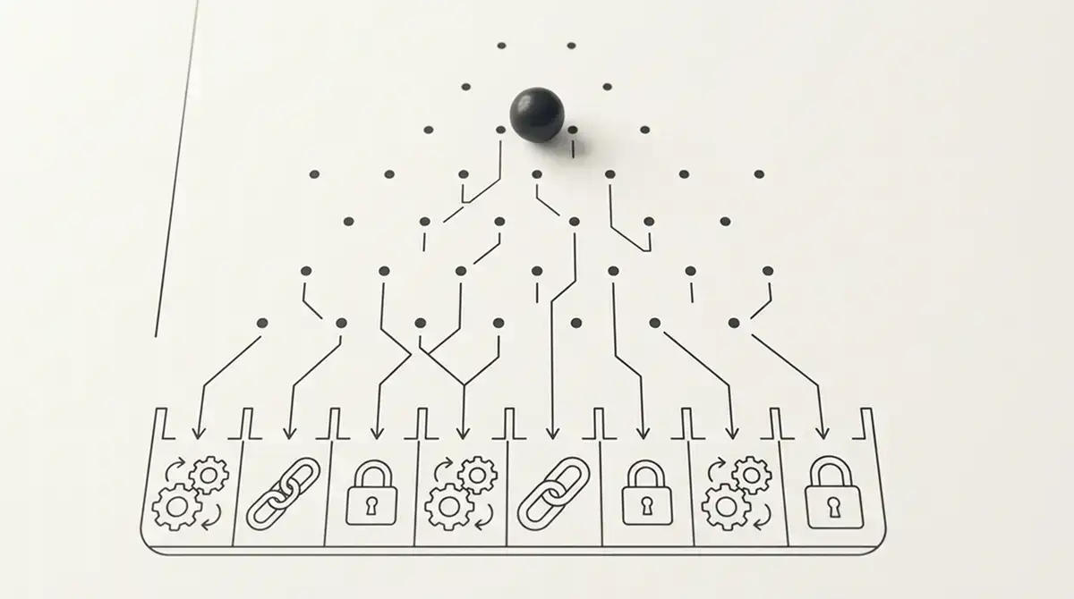 Plinko-Brett, an dessen unteren Multiplikator-Feldern statt Zahlen Bonus-Bedingungen wie 40x Umsatz oder Cashback stehen