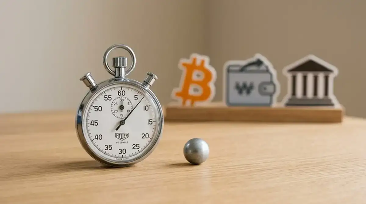 Stoppuhr neben Plinko-Kugel, dahinter Zahlungsmethoden-Icons für Krypto, E-Wallet und Banküberweisung